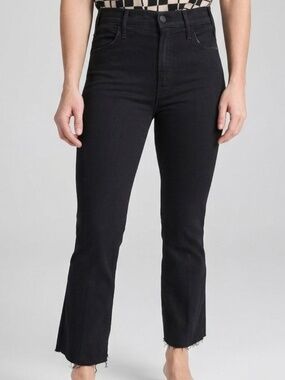 MOTHER Washed Black Straight Leg Jeans